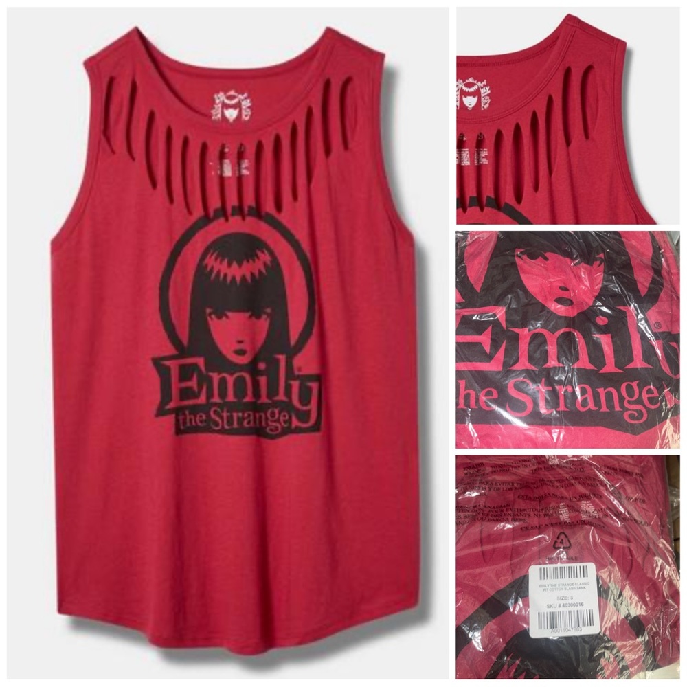 NWT Torrid Emily The Strange Classic Fit Cotton Slash Tank